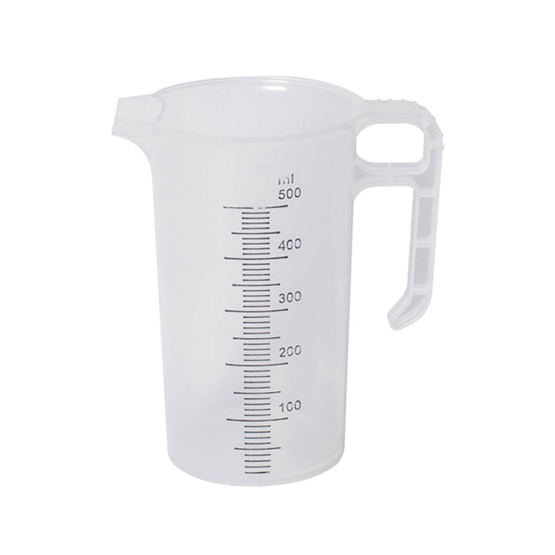 PPS, 500 mL Clear Polypropylene Measuring Jug, with permanent volume gradation