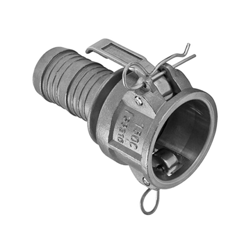 PPS, Camlock Coupling, 316 Stainless Steel, 15 mm Type C Camlock x 0.5" Hose Tail