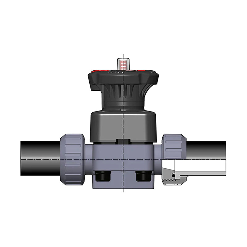 FIP, FIP 15 mm (DN15), DIALOCK DKDV PVC-U Diaphragm Valve, EPDM, Female Solvent Weld Connections