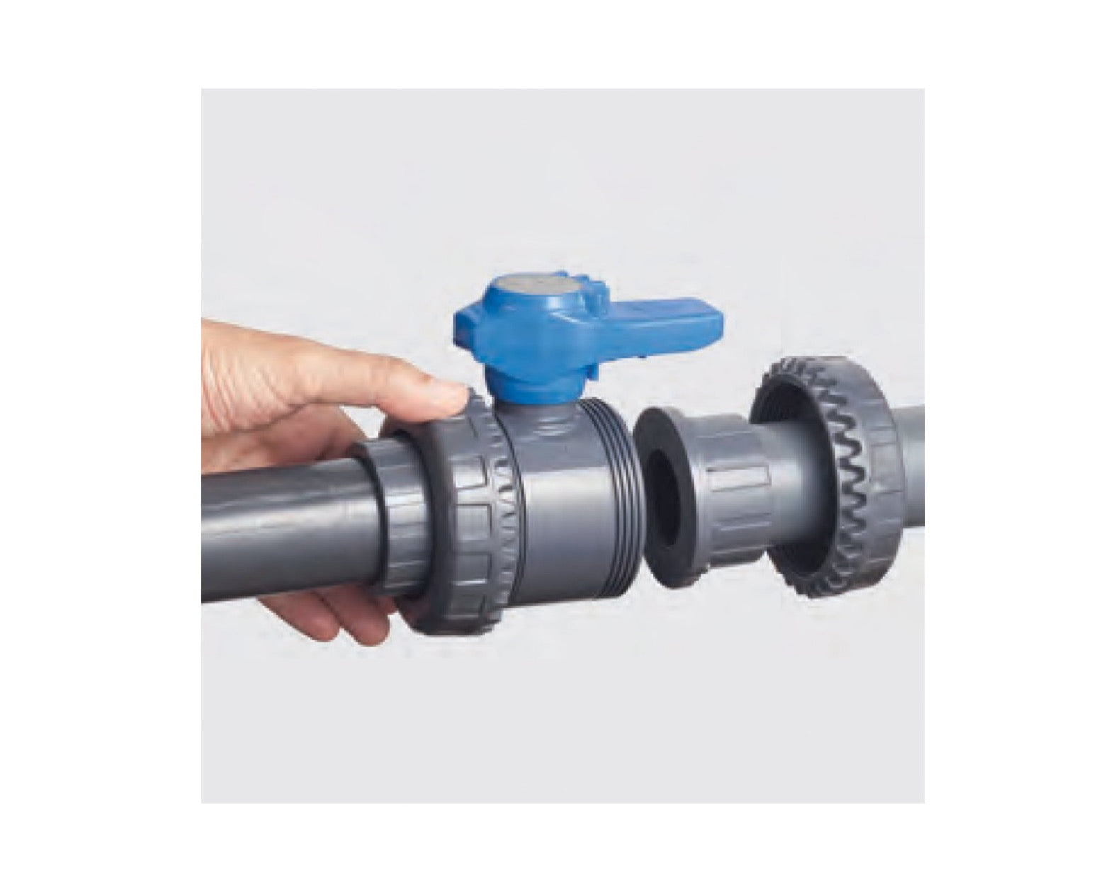 FIP, FIP 15 mm (DN15), Easyfit VEEFV 2-Way PVC-U Ball Valve, EPDM Seals, BSP Threaded Connections