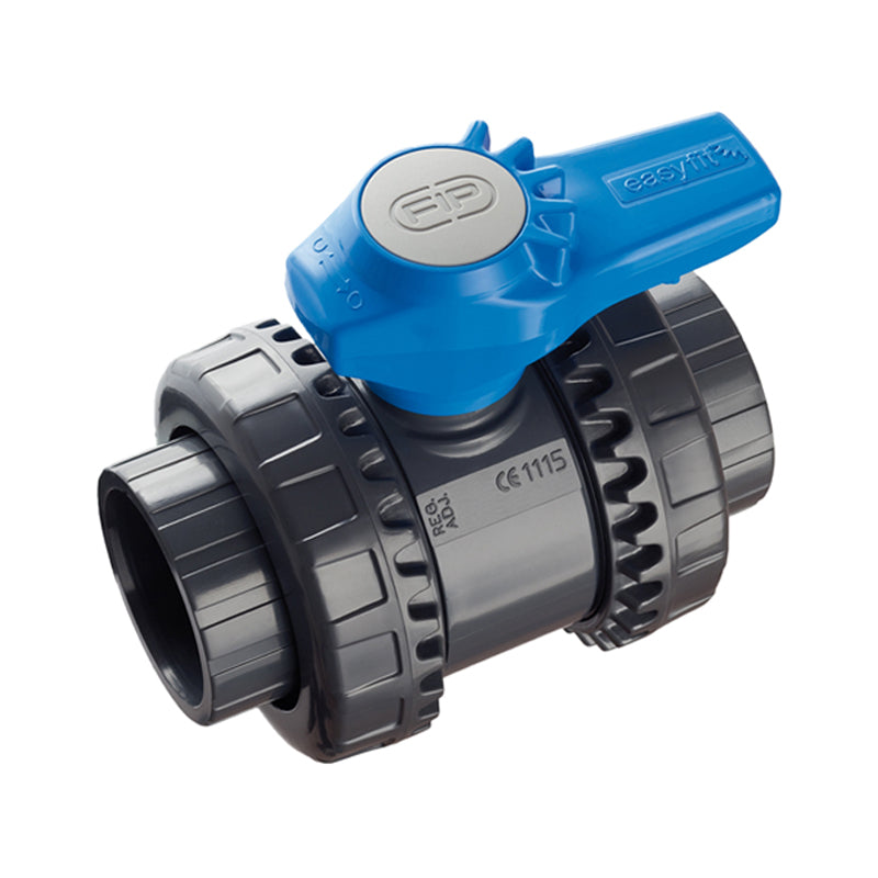 FIP, FIP 15 mm (DN15), Easyfit VEEFV 2-Way PVC-U Ball Valve, EPDM Seals, BSP Threaded Connections