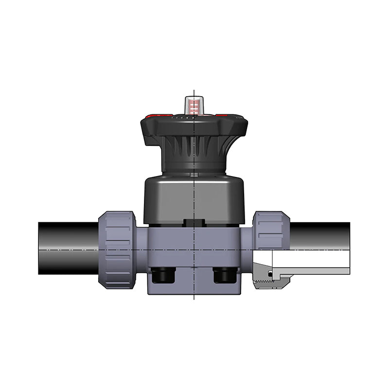 FIP, FIP 20 mm (DN20), DIALOCK DKULV PVC-U Diaphragm Valve, EPDM, Female Solvent Weld Connections