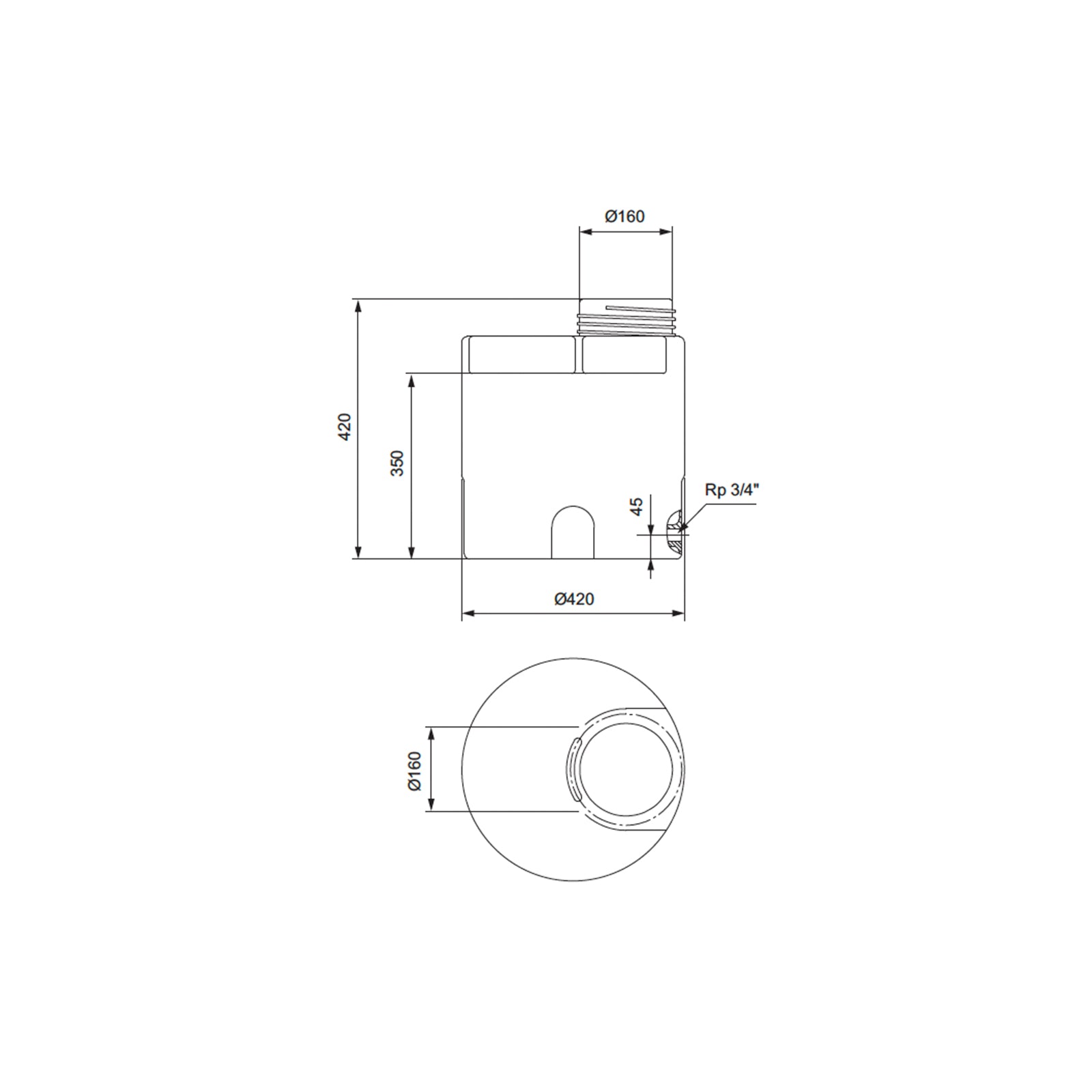 Grundfos, Grundfos 40 L Chemical Dosing Tank (Colour: Translucent White)