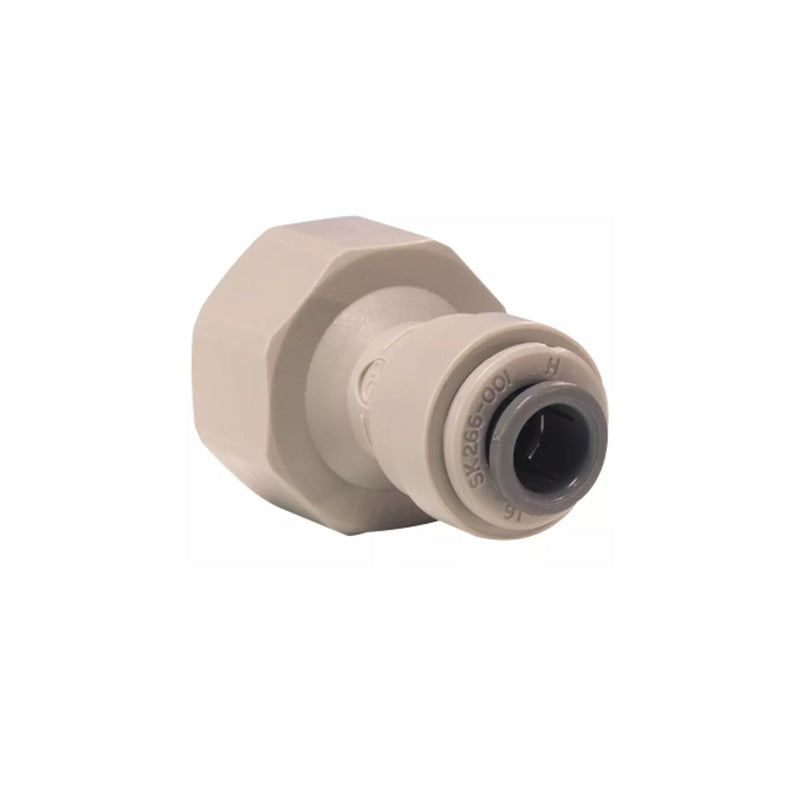 John Guest, John Guest 1/2" x 1/2" Female Adaptor Cone End BSP Thread - Grey Acetal