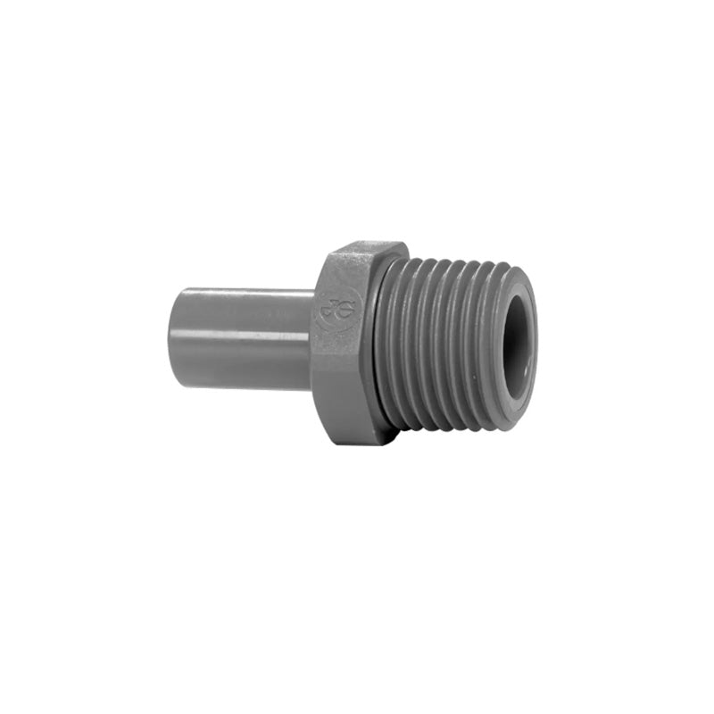 John Guest, John Guest 1/2" x 1/2" Stem Adaptor (BSPT Thread) - Grey Acetal