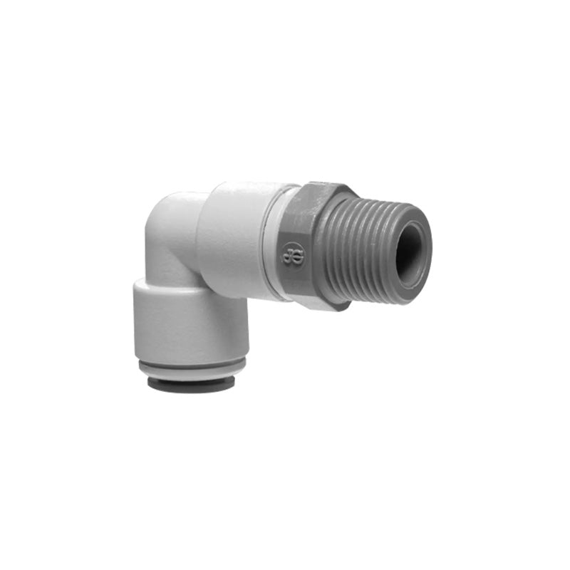 John Guest, John Guest 1/2" x 1/2" Swivel Elbow (BSPT thread) - Grey Acetal