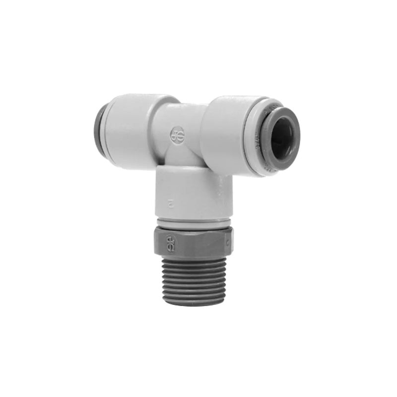 John Guest, John Guest 1/2" x 1/2" x 1/2" Swivel Branch Tee (BSPT Thread) - Grey Acetal