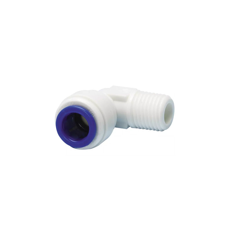 John Guest, John Guest 1/4" x 1/4" Acetal Rigid Elbow (NPTF Thread) - White