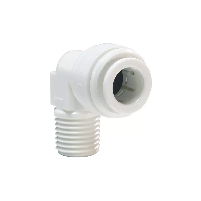 John Guest, John Guest 1/4" x 1/4" Acetal Rigid Elbow (NPTF Thread) - White