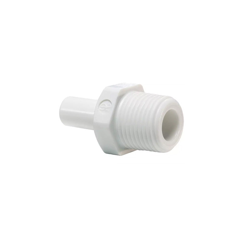 John Guest, John Guest 1/4" x 1/4" Acetal Stem Adaptor – NPTF Thread - White