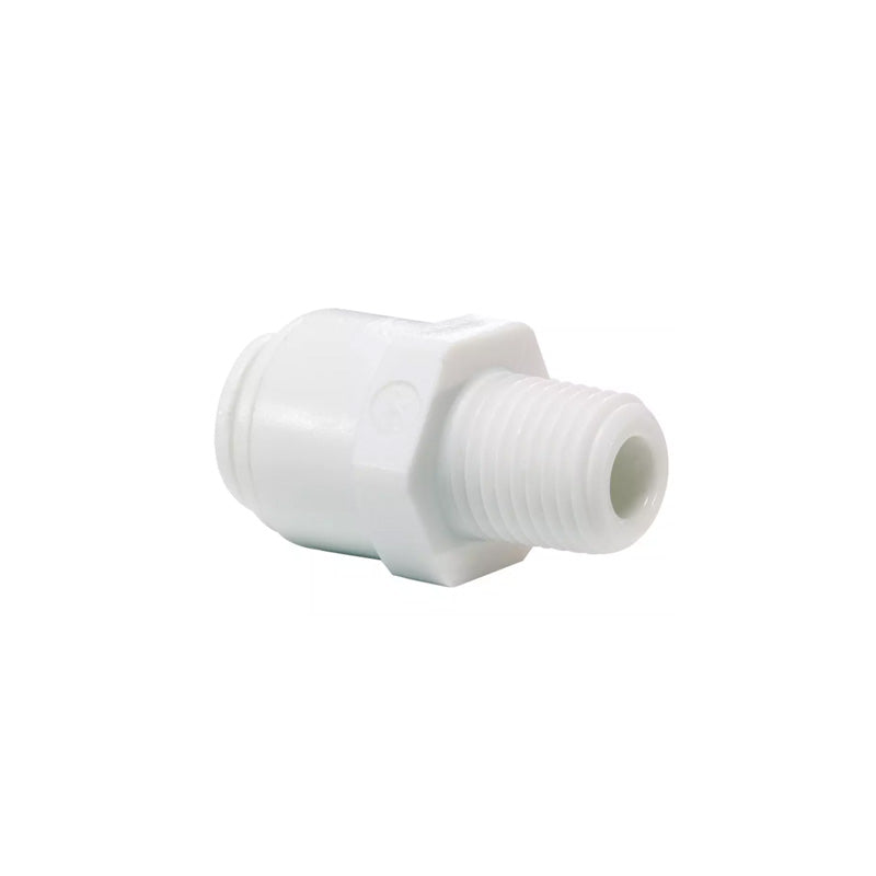 John Guest, John Guest 1/4" x 1/4" Acetal Straight Adaptor (NPTF Thread) - White