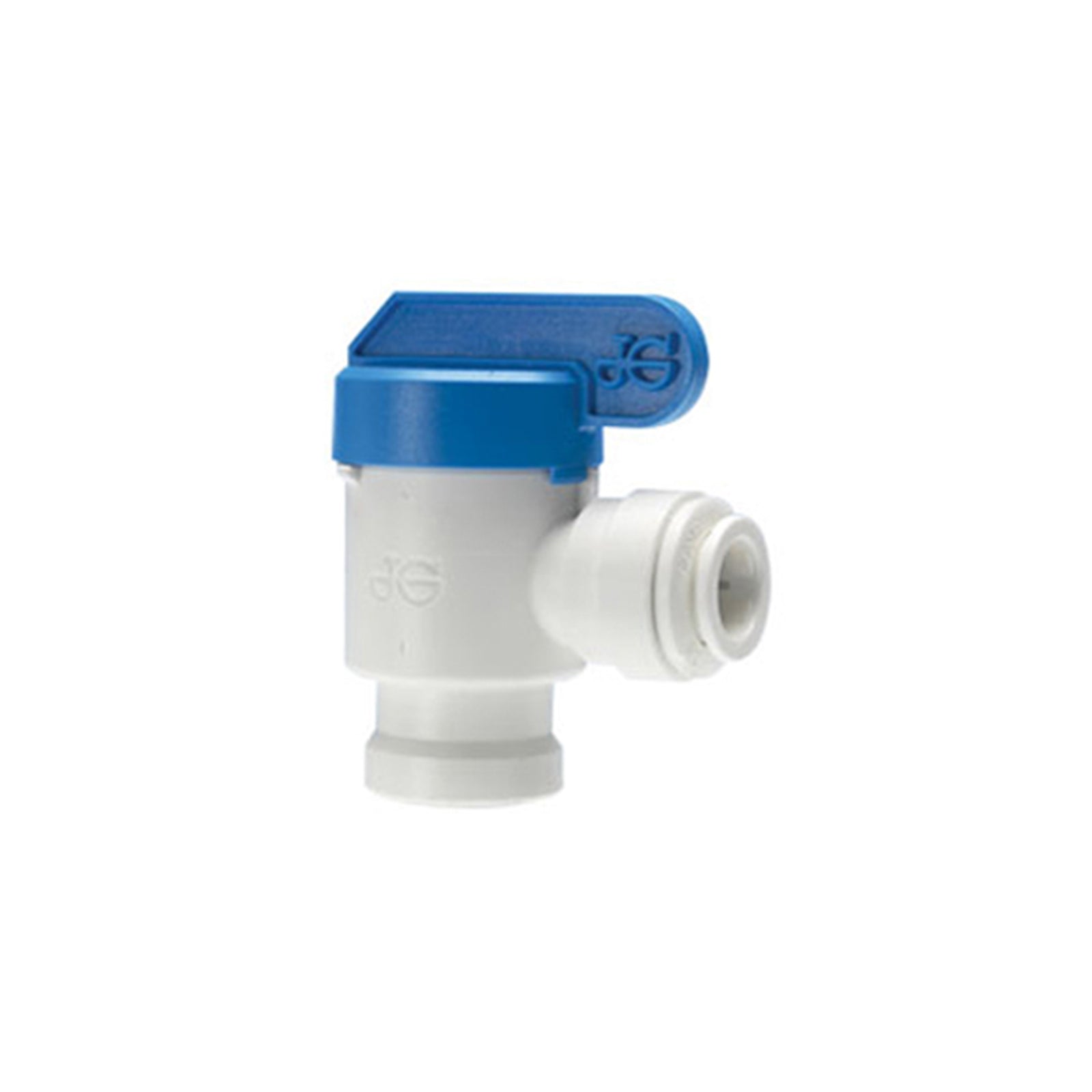 John Guest, John Guest Shut-Off Valve, Speedfit 3/8" to Female NPTF Thread 1/4", White Polypropylene