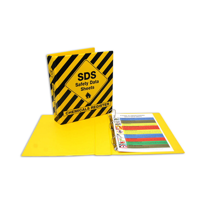 PPS, Plastic SDS/MSDS Binder (2 Ring Folder) for storing Safety Data Sheets (with Instruction Card)