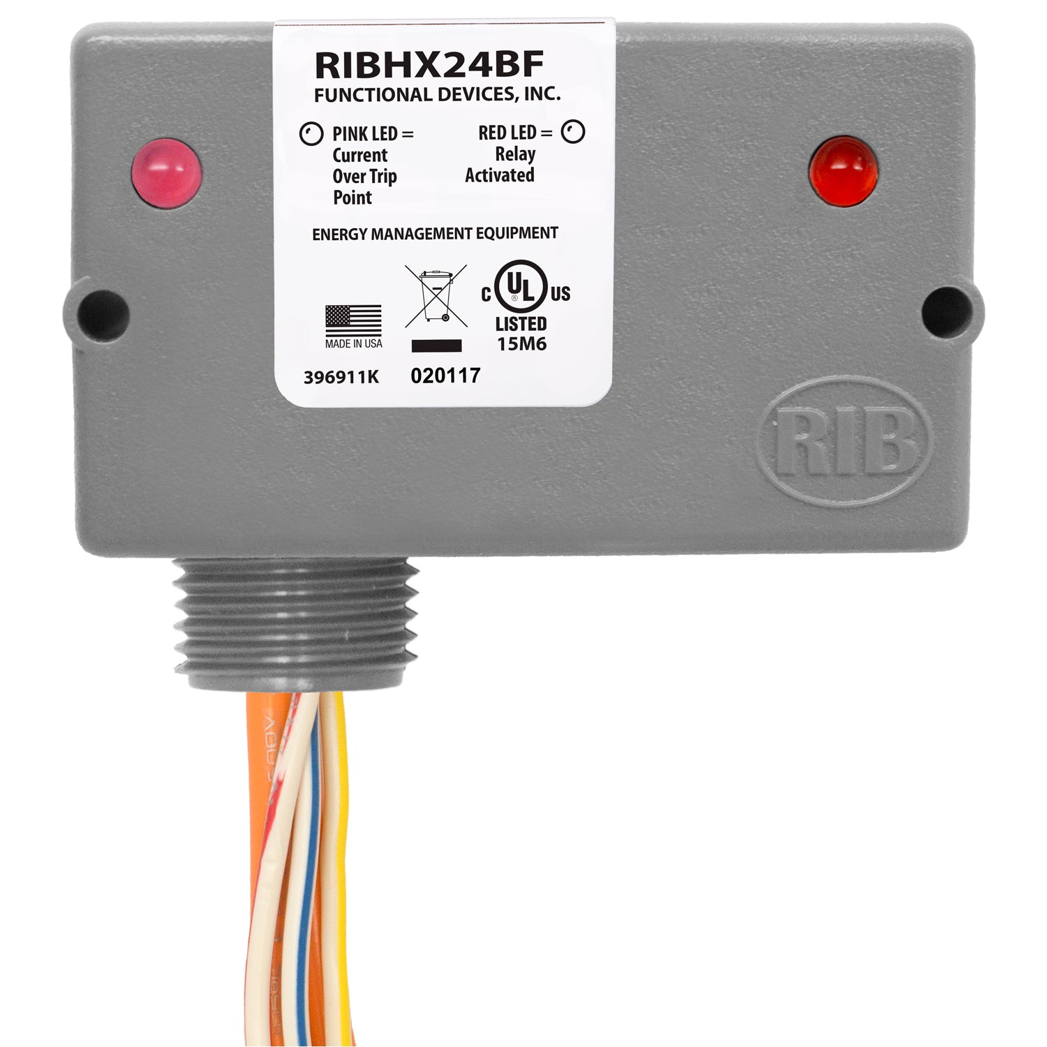 Functional Devices, RIBHX24BF    | Enclosed Relay/AC Sensor 20Amp SPST-NO 24Vac/dc, mini RIB hsg  |   Functional Devices