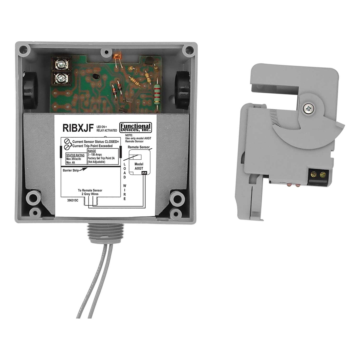 Functional Devices, RIBXJF    | Enclosed Split-Core AC Sensor, Fixed  |   Functional Devices