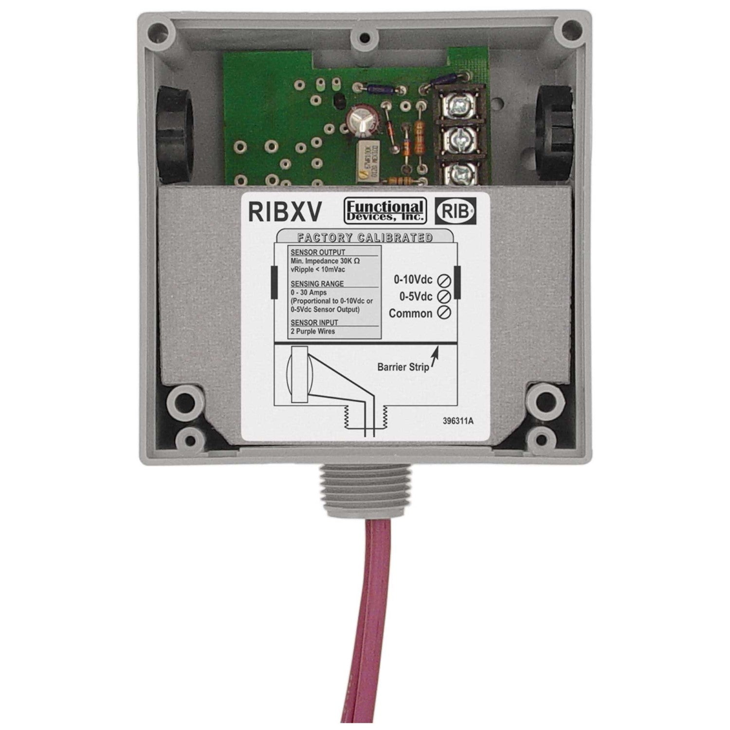 Functional Devices, RIBXV    | Enclosed Internal AC Sensor, Analog Output  |   Functional Devices