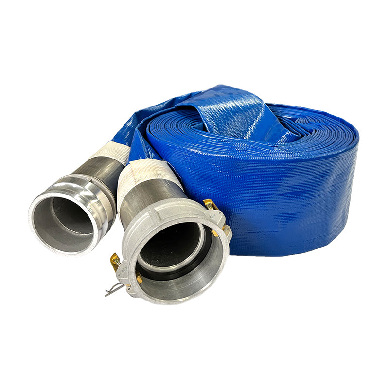 Sunnyflo, Sunnyflo Blue 102 mm Layflat Hose Assembly with Type C & E Camlock Couplings