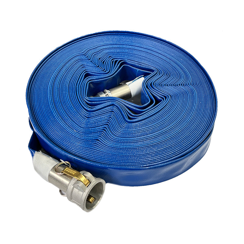 Sunnyflo, Sunnyflo Blue 38 mm Layflat Hose Assembly with Type C & E Camlock Couplings