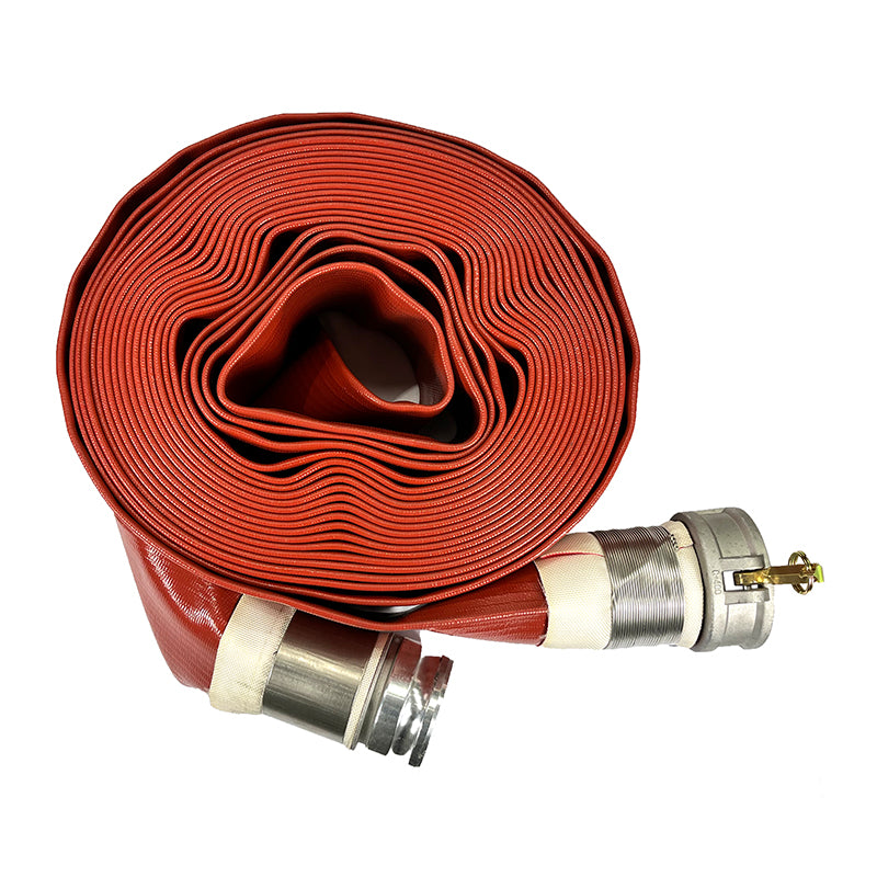 Sunnyflo, Sunnyflo Red 102 mm Layflat Hose Assembly with Type C & E Camlock Couplings