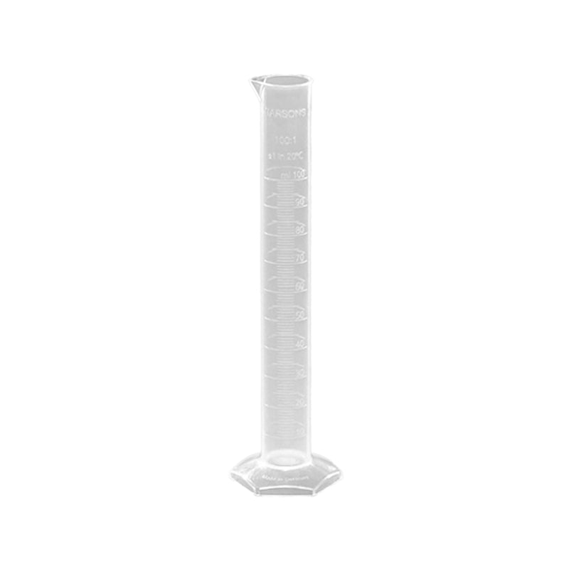 Tarsons, Tarsons 100 mL Translucent PP Measuring Cylinder with Hexagonal Base & Spout - Pack of 12