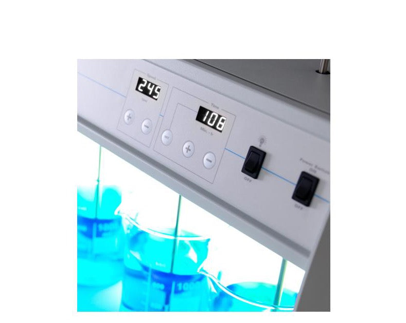 VELP, VELP JLT4, 4 Jar Flocculator with Digital Controls, LED Display & Illuminated Back Panel